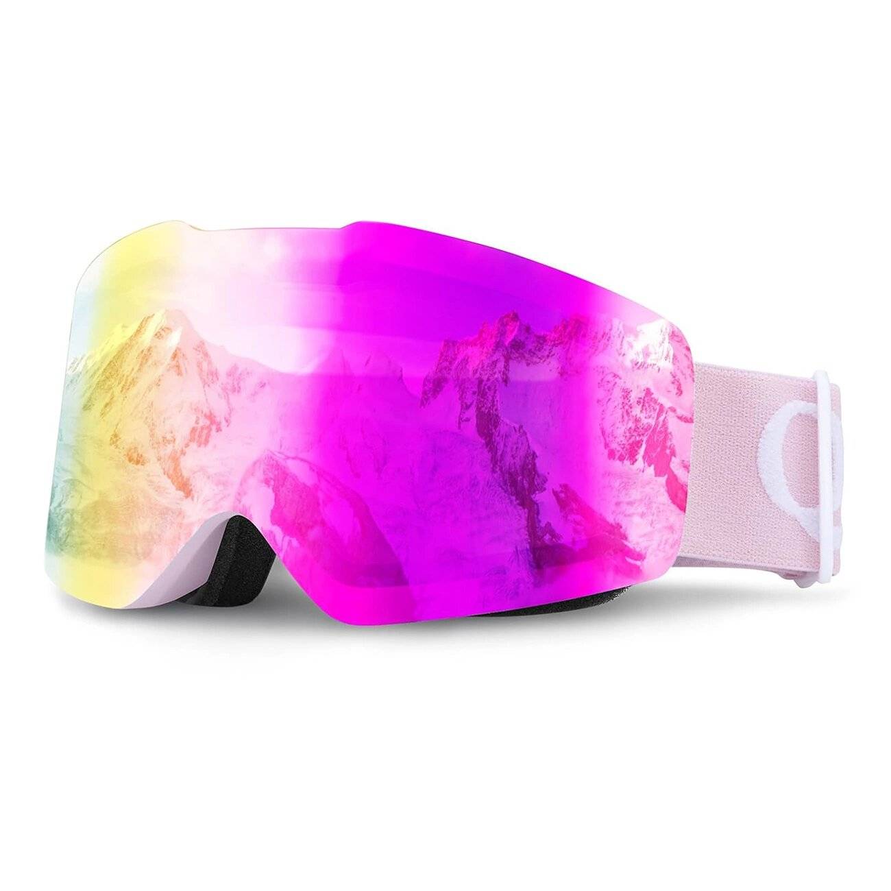 Qunature Pink rahmenlose Skibrille –