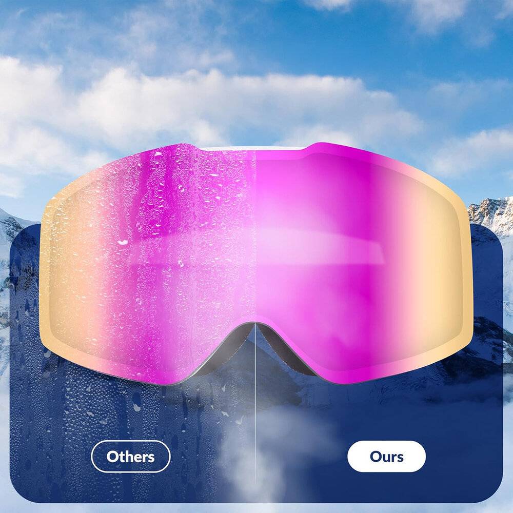 Qunature Pink rahmenlose Skibrille –