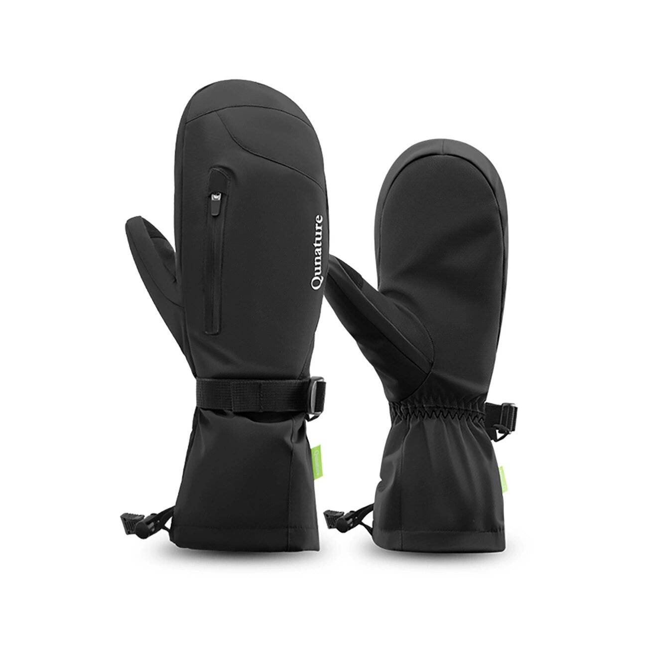 Qunature Skihandschuhe voller Länge, Größe M – Schwarz