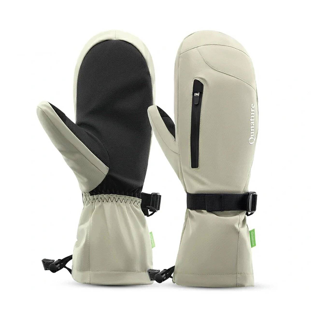 Qunature Skihandschuhe voller Länge, Größe L – hellbraun