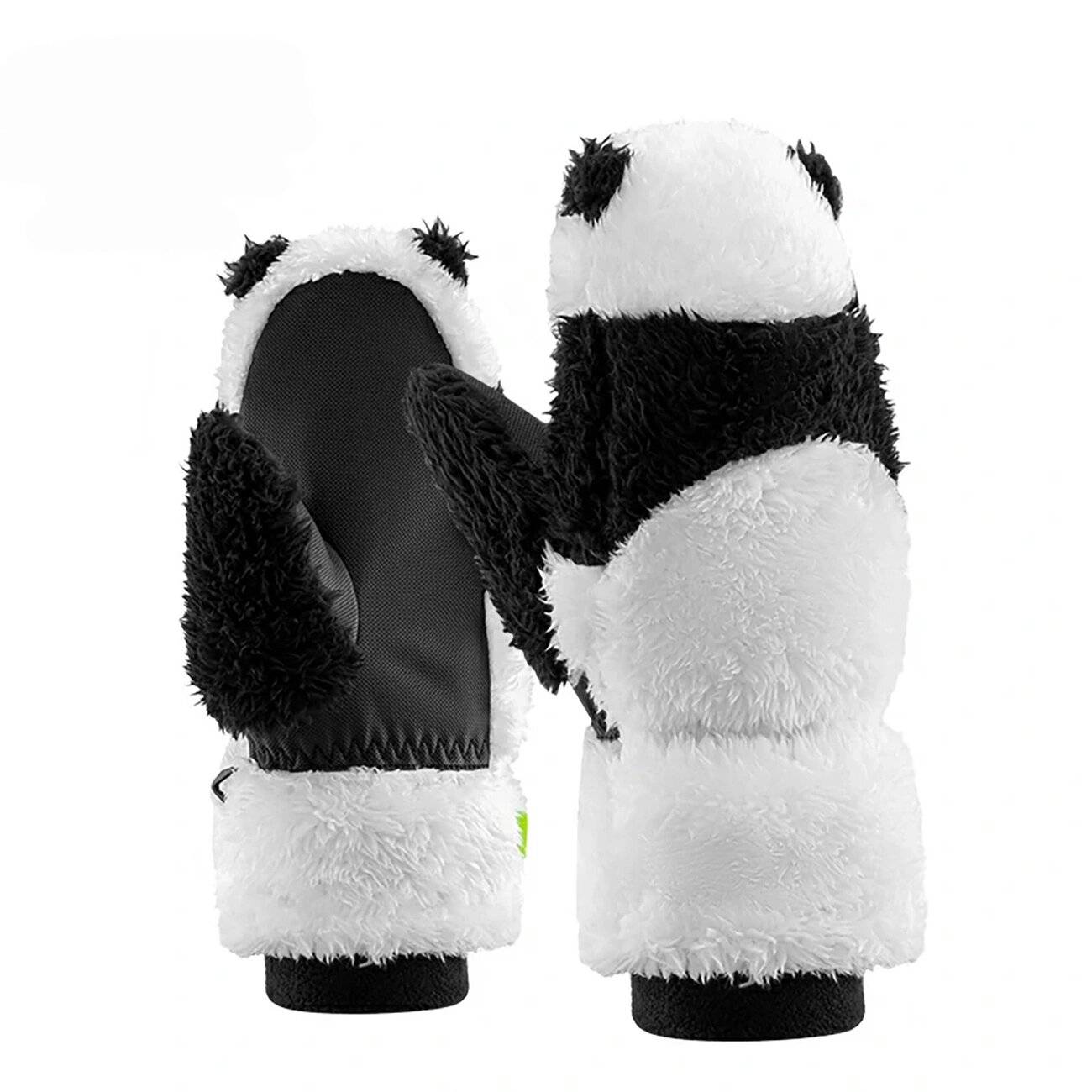 Qunature Panda Skihandschuhe Kinder Erwachsene, Größe S – Schwarz/Weiß