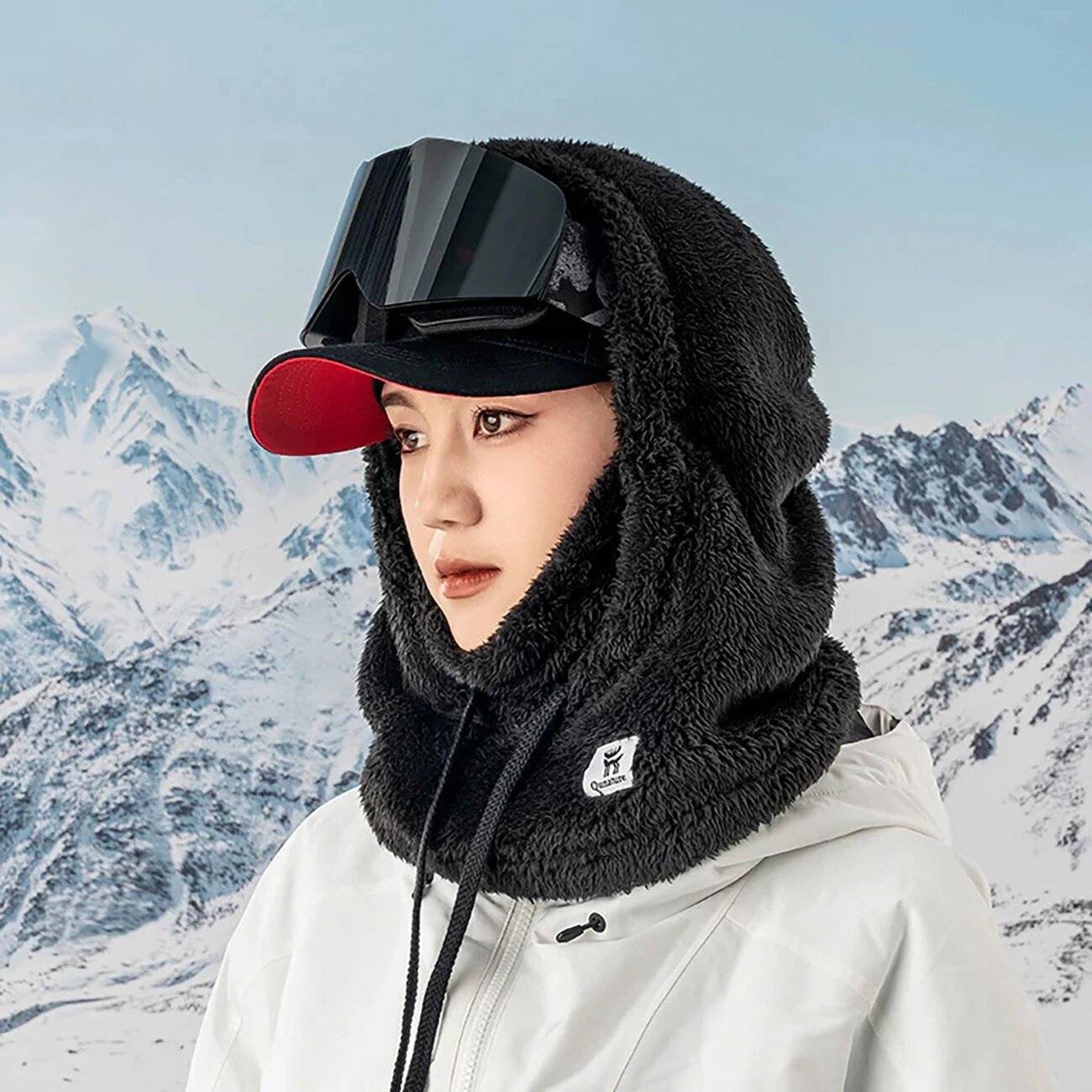 Qunature Arctic Velvet Ski-Sturmhaube Größe L - Schwarz