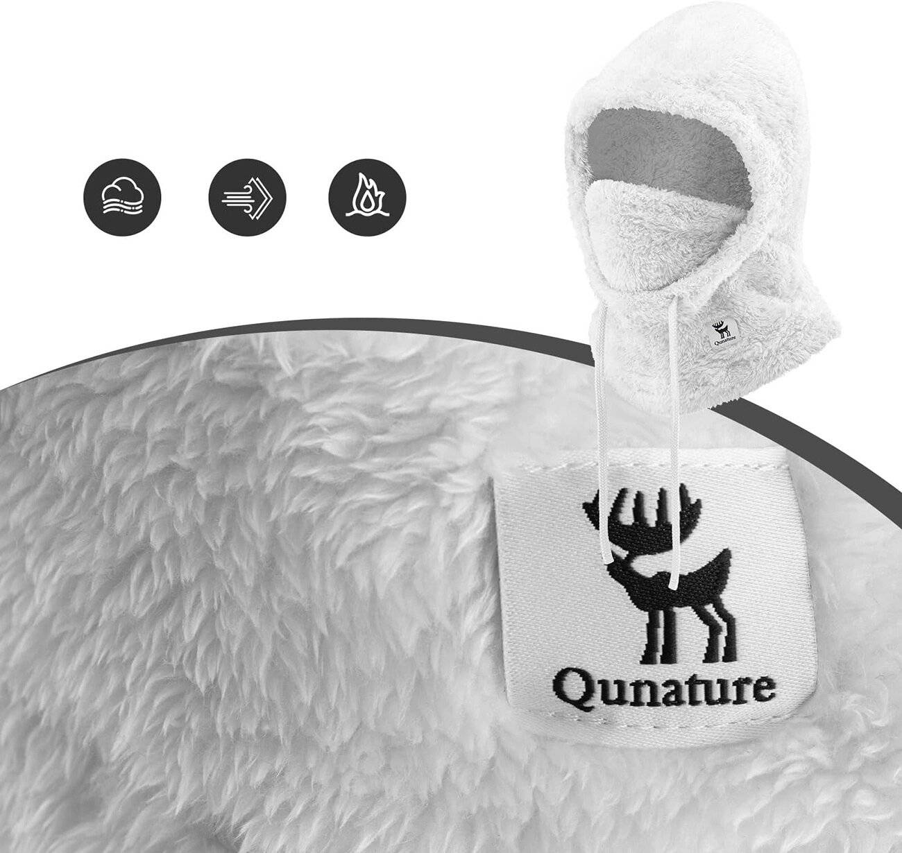 Qunature Arctic Velvet Ski-Sturmhaube Größe L – Weiß