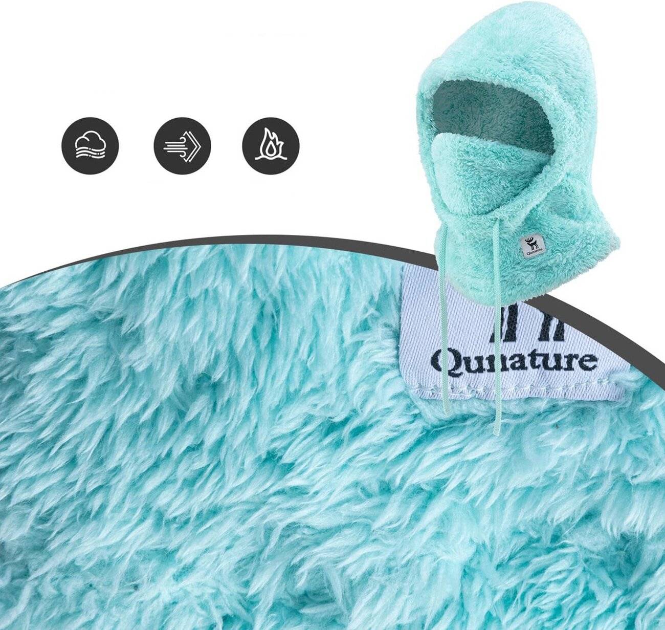 Qunature Arctic Velvet Ski-Sturmhaube Größe M – Minze