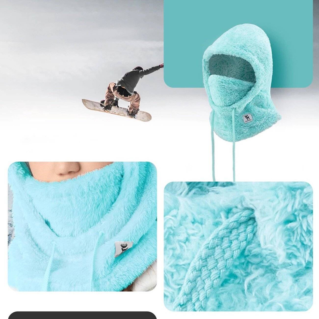 Qunature Arctic Velvet Ski-Sturmhaube Größe L – Minze