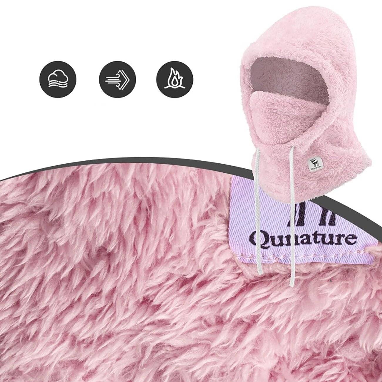 Qunature Arctic Velvet Ski-Sturmhaube Größe L – Pink