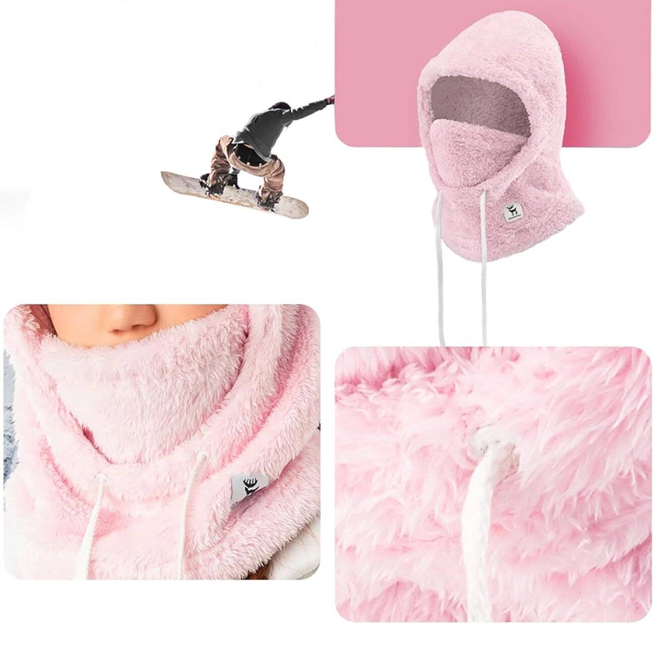 Qunature Arctic Velvet Ski-Sturmhaube Größe L – Pink