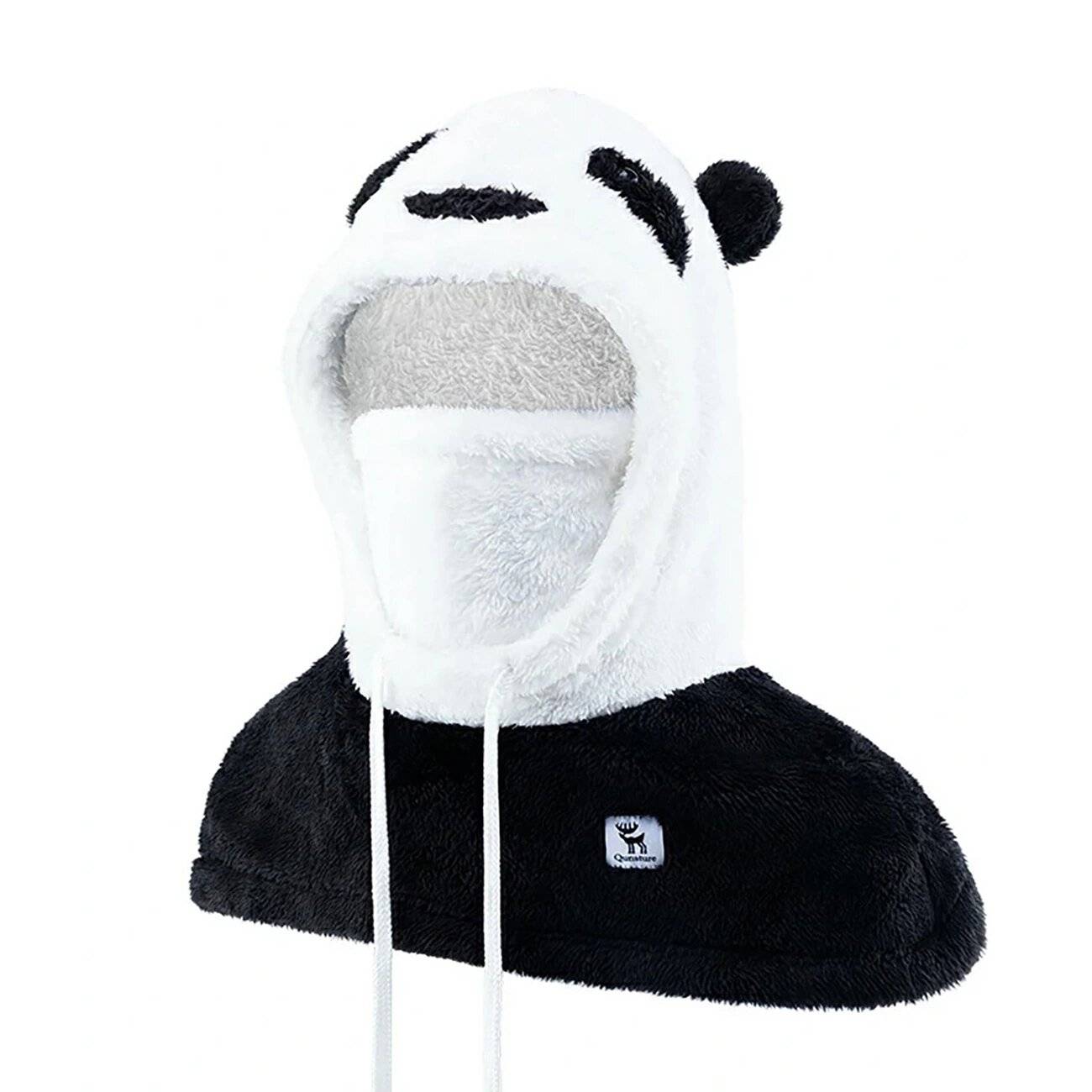 Qunature Panda Ski-Sturmhaube Kinder/Erwachsene, Größe M – Schwarz/Weiß