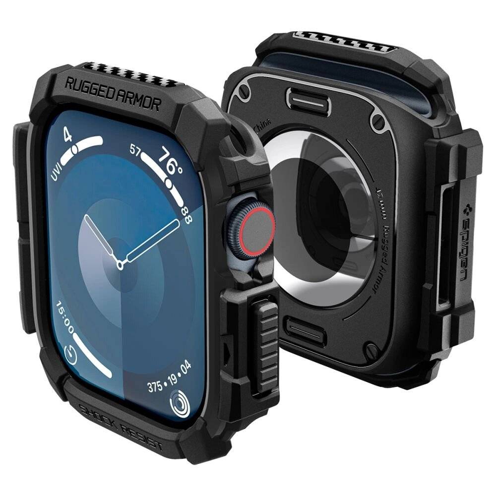 Spigen Rugged Armor Hülle Apple Watch 10 42 mm – Schwarz