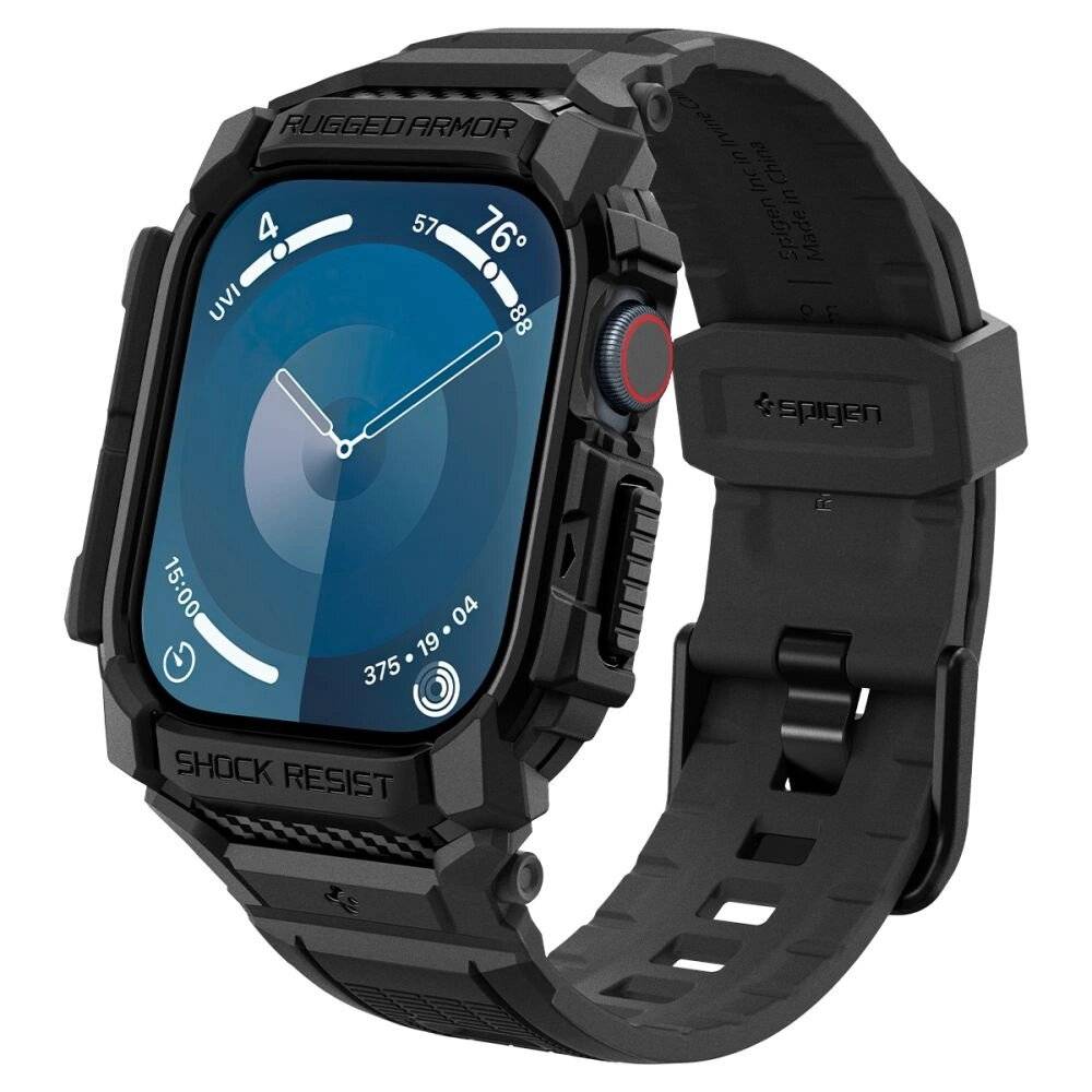 Spigen Rugged Armor Pro Gehäuse Armband Apple Watch 10 42 mm – Schwarz