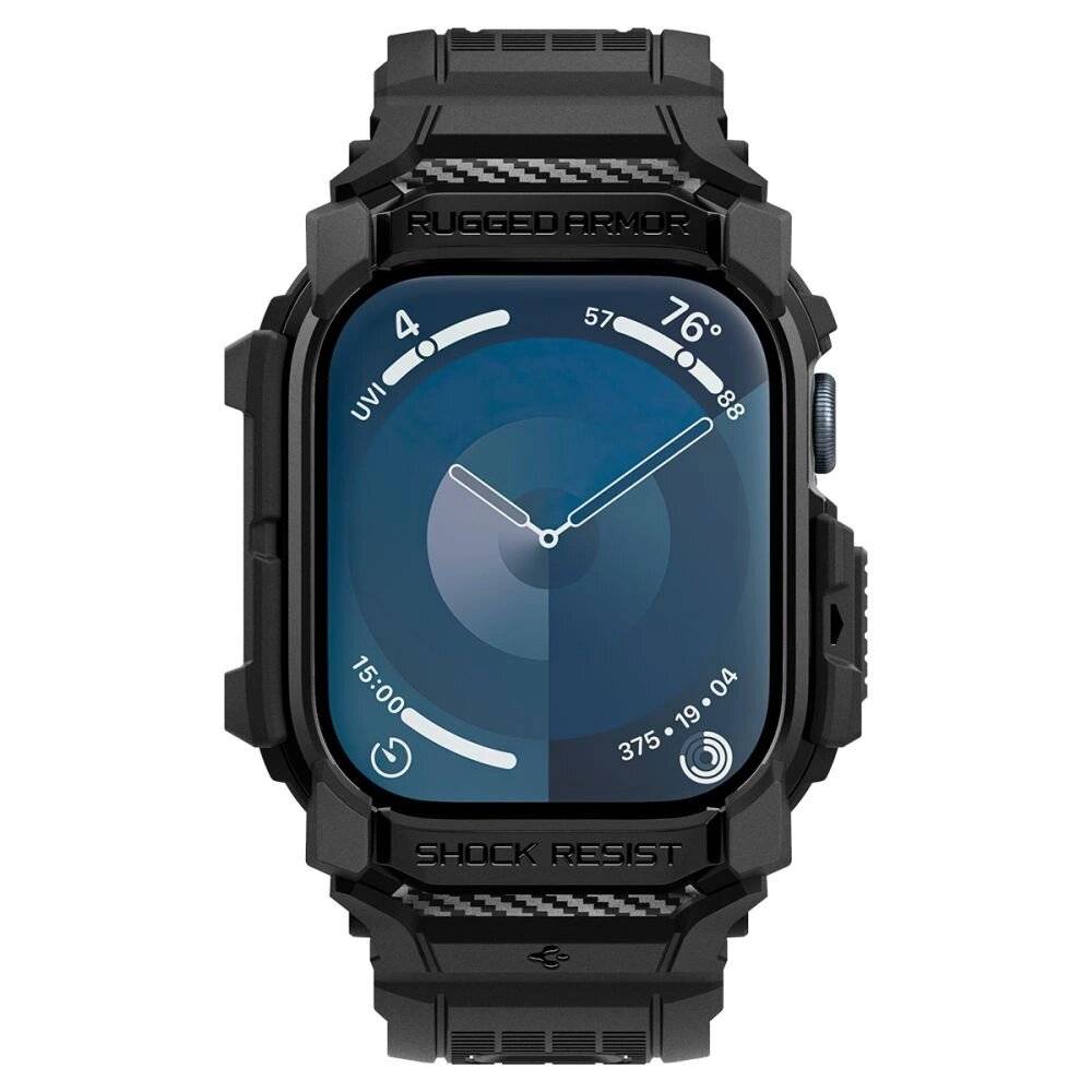 Spigen Rugged Armor Hülle Apple Watch 10 46 mm – Schwarz