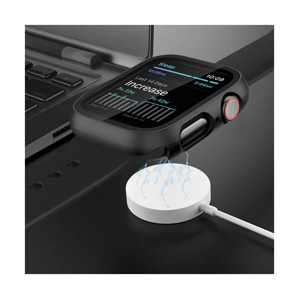 Tech-Protect Defense360 gehärtetes Glasgehäuse Apple Watch 10 46 mm – Schwarz