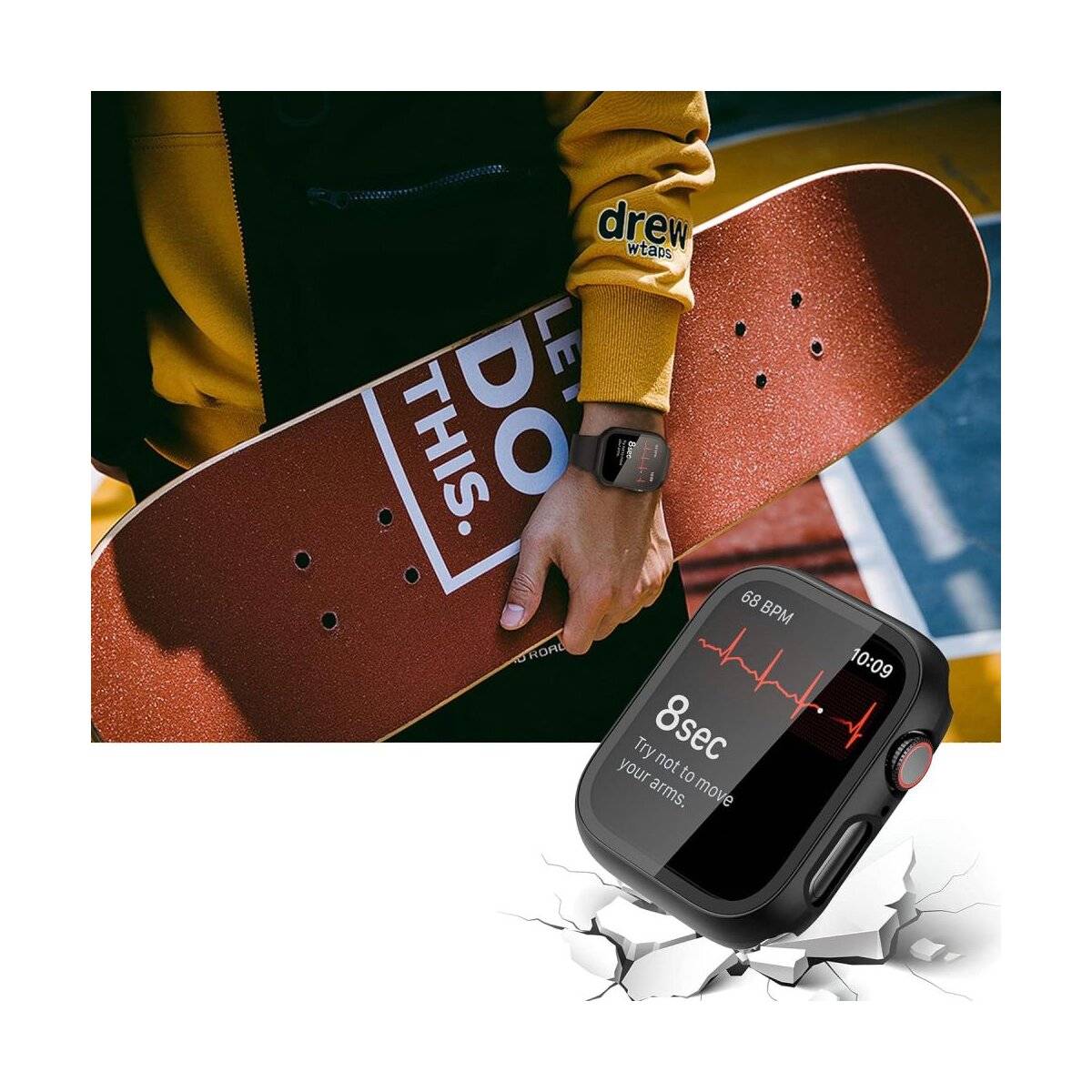 Tech-Protect Defense360 gehärtetes Glasgehäuse Apple Watch 10 46 mm – Schwarz