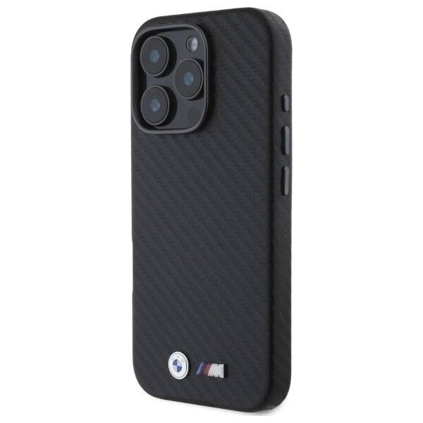BMW Carbon Wrapped Metal Case iPhone 16 Pro – Schwarz