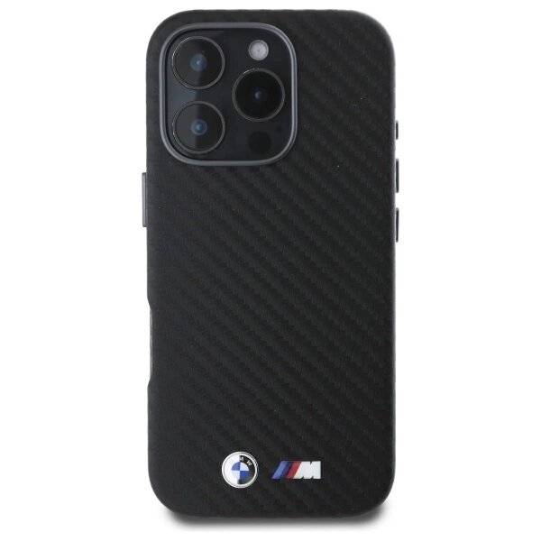 BMW Carbon Wrapped Metal Case iPhone 16 Pro – Schwarz