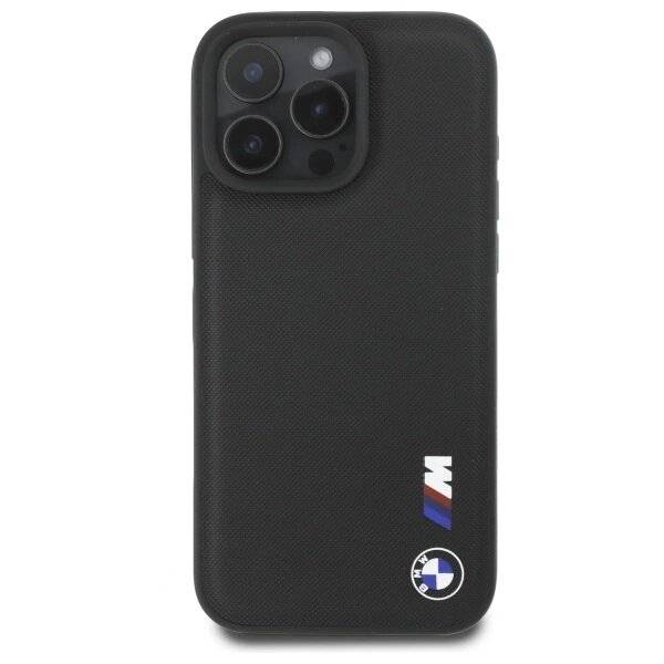 BMW Smooth Rubber Logo Hülle iPhone 16 Pro Max – Schwarz