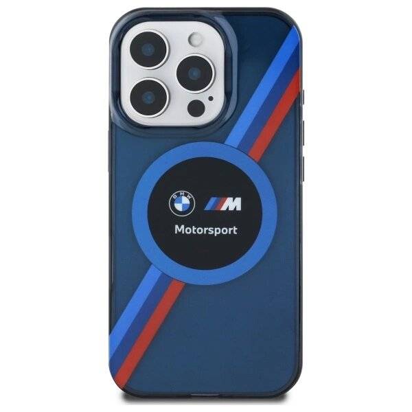 BMW Motosport IML Circle MagSafe Hülle iPhone 16 Pro – Marineblau