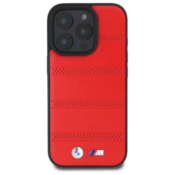 BMW M Perforated And Stitched Line MagSafe-Hülle iPhone 16 Pro Max – rot