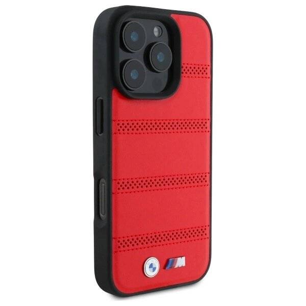 BMW M Perforated And Stitched Line MagSafe-Hülle iPhone 16 Pro Max – rot