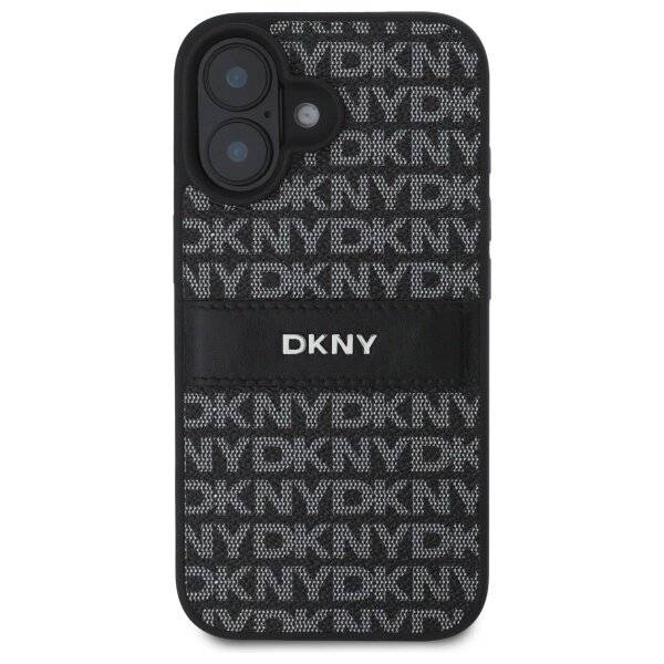 DKNY Texture Pattern Tonal Stripe Hülle iPhone 16 – Schwarz