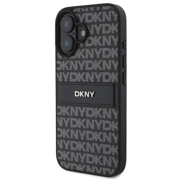 DKNY Texture Pattern Tonal Stripe Hülle iPhone 16 – Schwarz