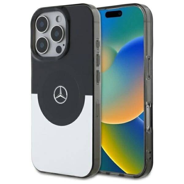 Mercedes Double Layer BiColor MagSafe Hülle iPhone 16 Pro – Silber