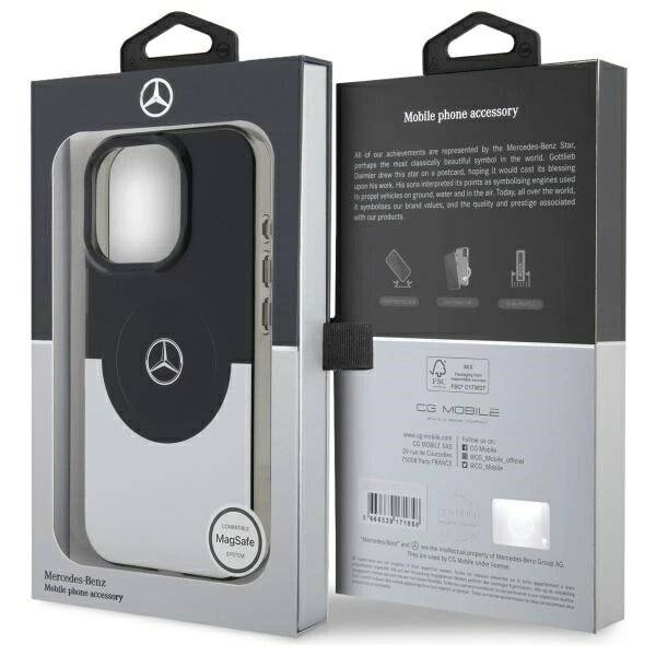Mercedes Double Layer BiColor MagSafe Hülle iPhone 16 Pro – Silber