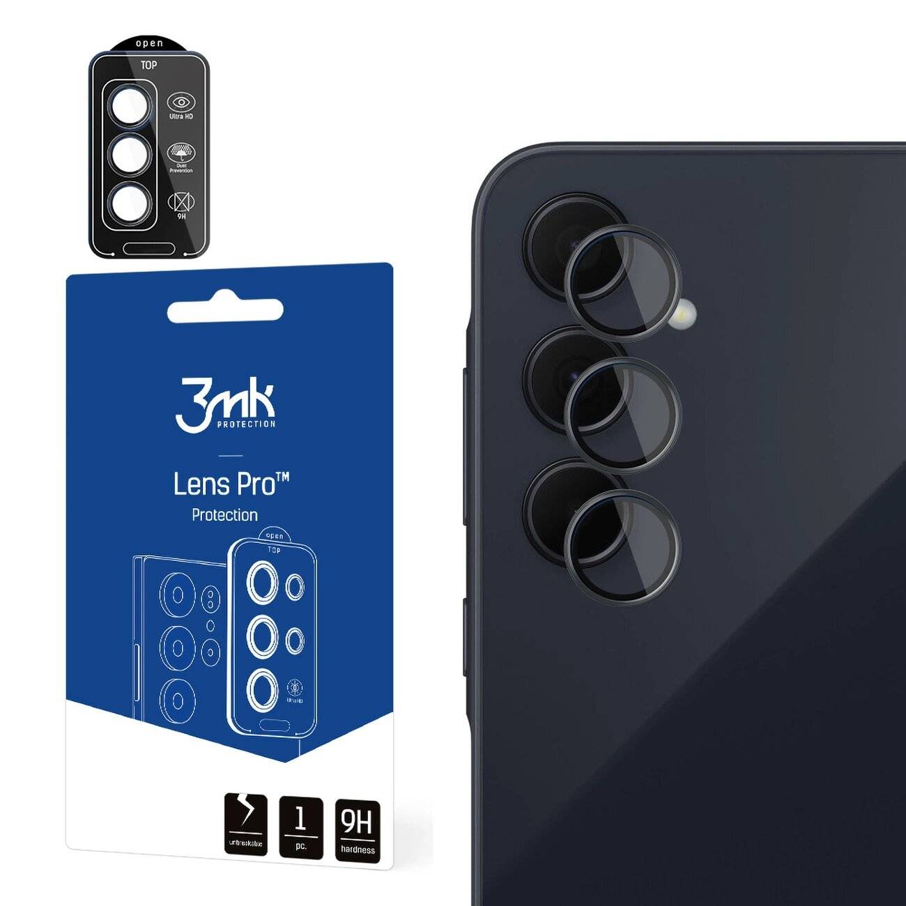 Gehärtetes Glas Kameraobjektiv 3mk Lens Protection Pro Schwarz Samsung Galaxy A35 5G