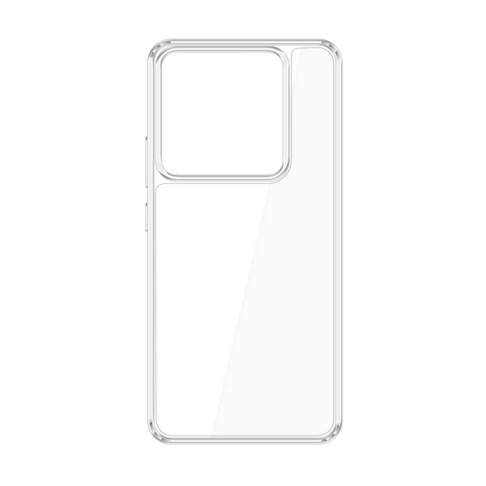 Ein transparentes Handygehäuse, das für ein Smartphone mit Dualkamera entwickelt wurde und Ausschnitte für Kameraobjektive und Tasten bietet, um Schutz zu gewährleisten.