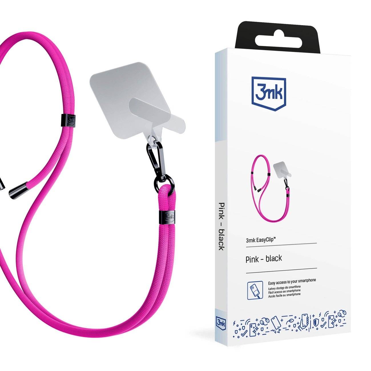3mk EasyClip Smartphone-Lanyard – Pink