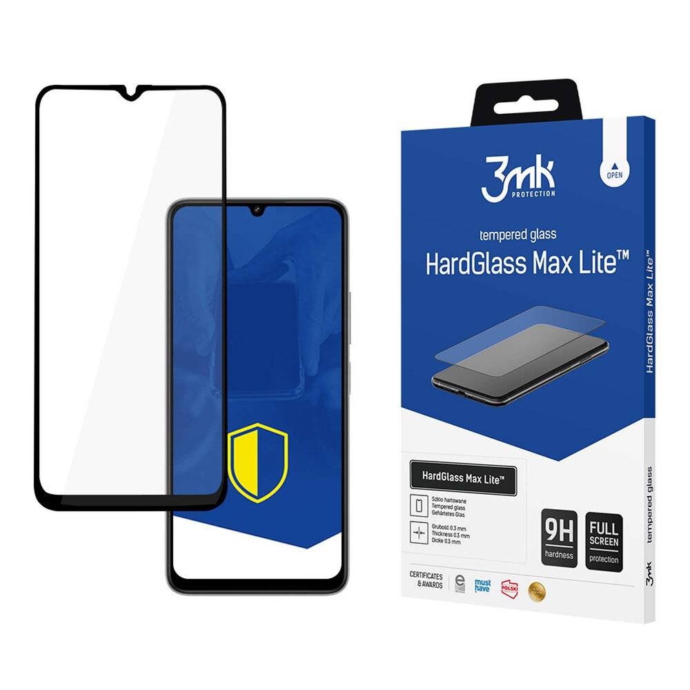 3mk HardGlass Max Lite gehärtetes Glas schwarzem Rahmen Xiaomi Redmi 13C 5G