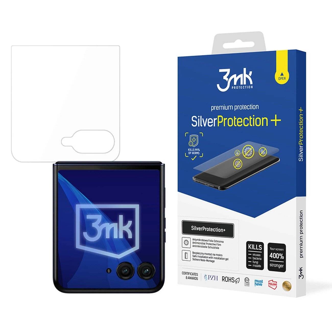 3mk SilverProtection+ antibakterielle Schutzfolie Motorola Razr 50 Ultra Vorderseite