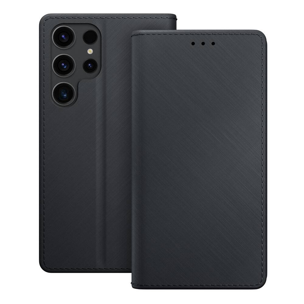 Ein schwarzes Handyhülle mit strukturierter Oberfläche wird gezeigt und verfügt über Aussparungen für drei hintere Kameraobjektive und einen Blitz, die sowohl Schutz als auch Stil bieten.