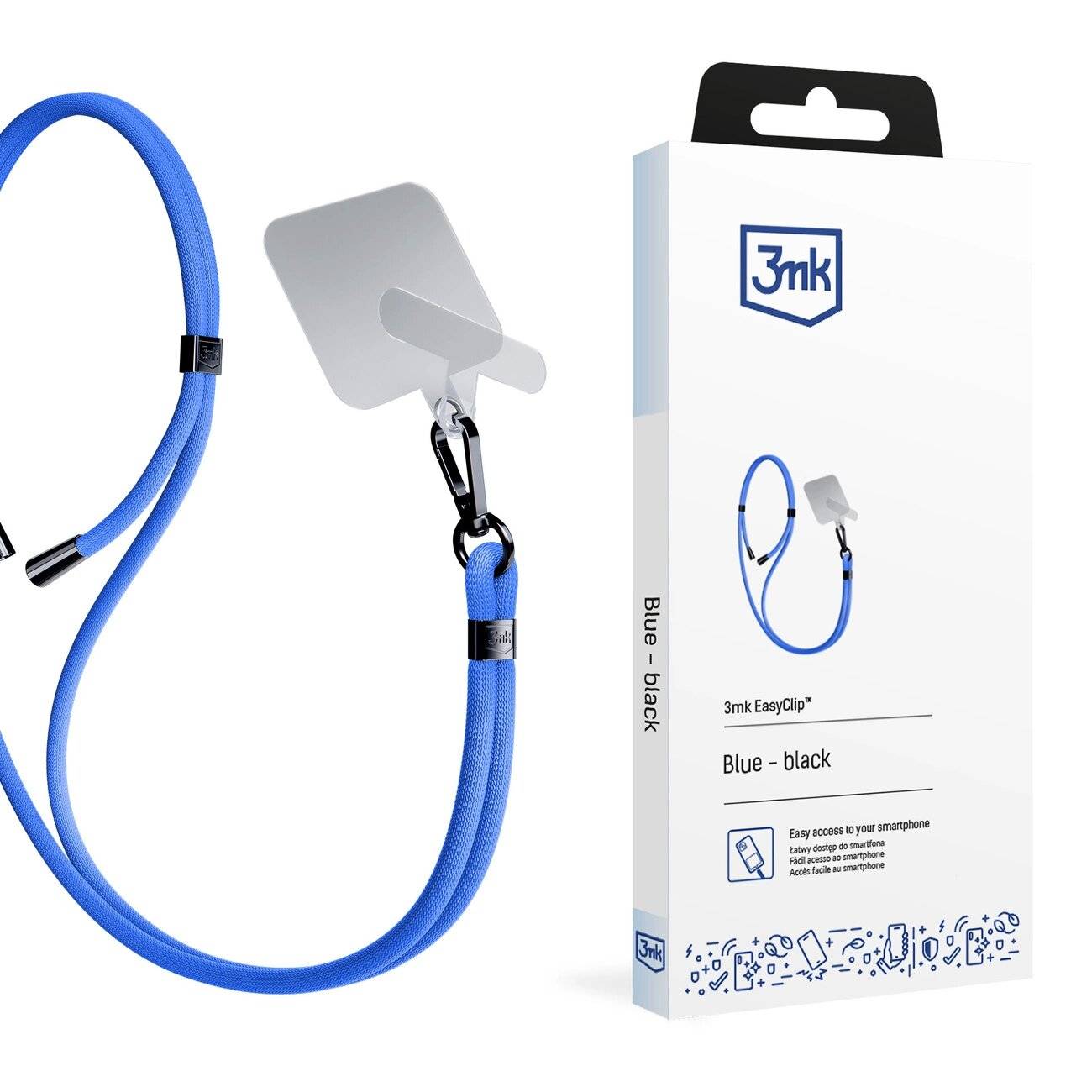 3mk EasyClip Smartphone-Lanyard – Blau