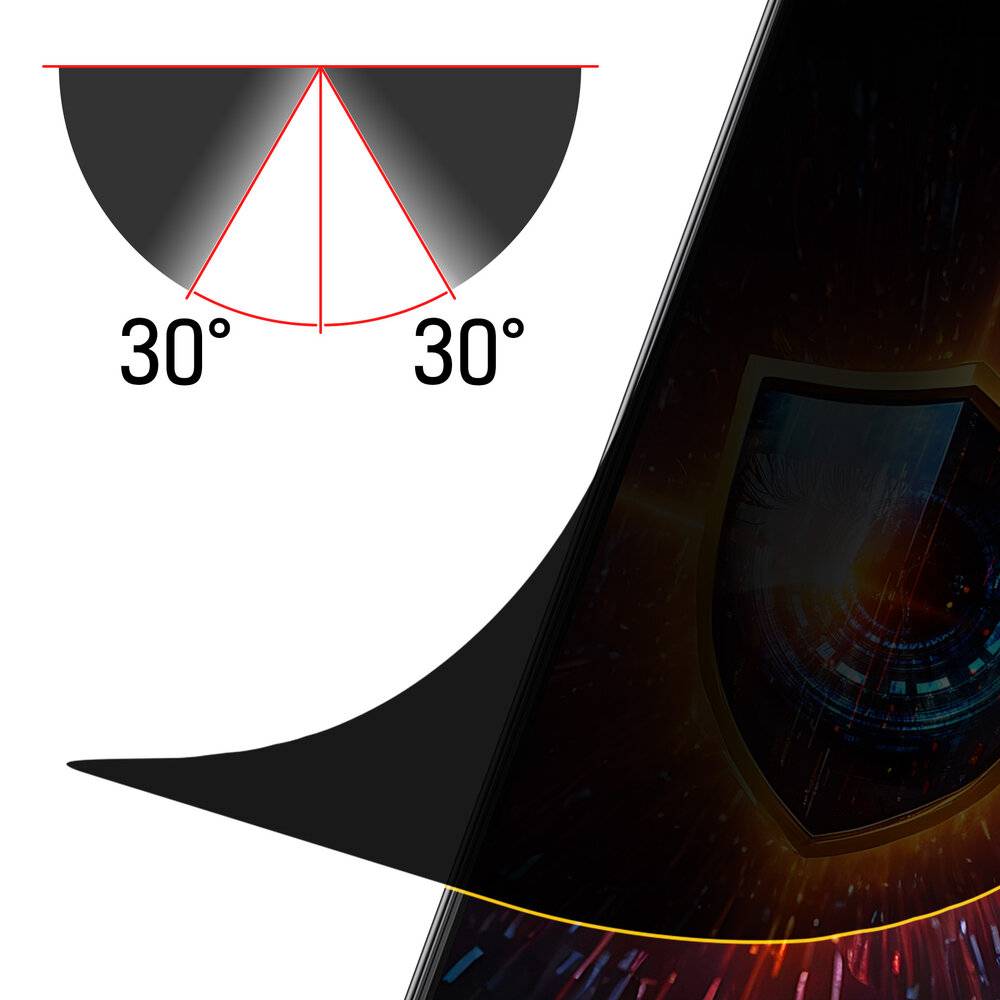 Eine schwarze Form mit einem halbkreisförmigen Oberteil und spitzem Boden zeigt zwei rote Linien mit jeweils 30 Grad an, die sich in einem Punkt darüber schneiden.