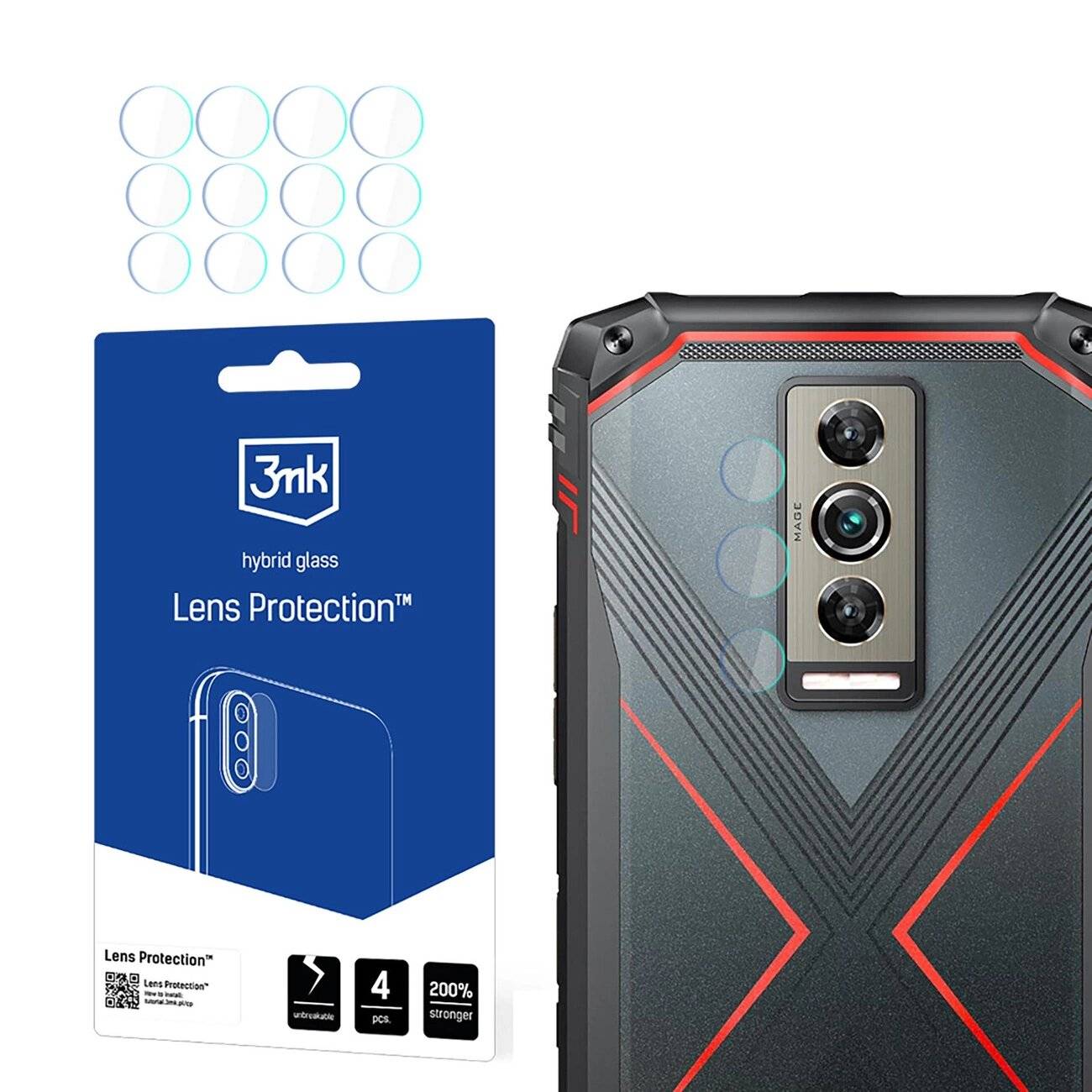 3mk Linsenschutz Hybridglas Doogee Blade 10 / Pro Ultra Kameraobjektiv