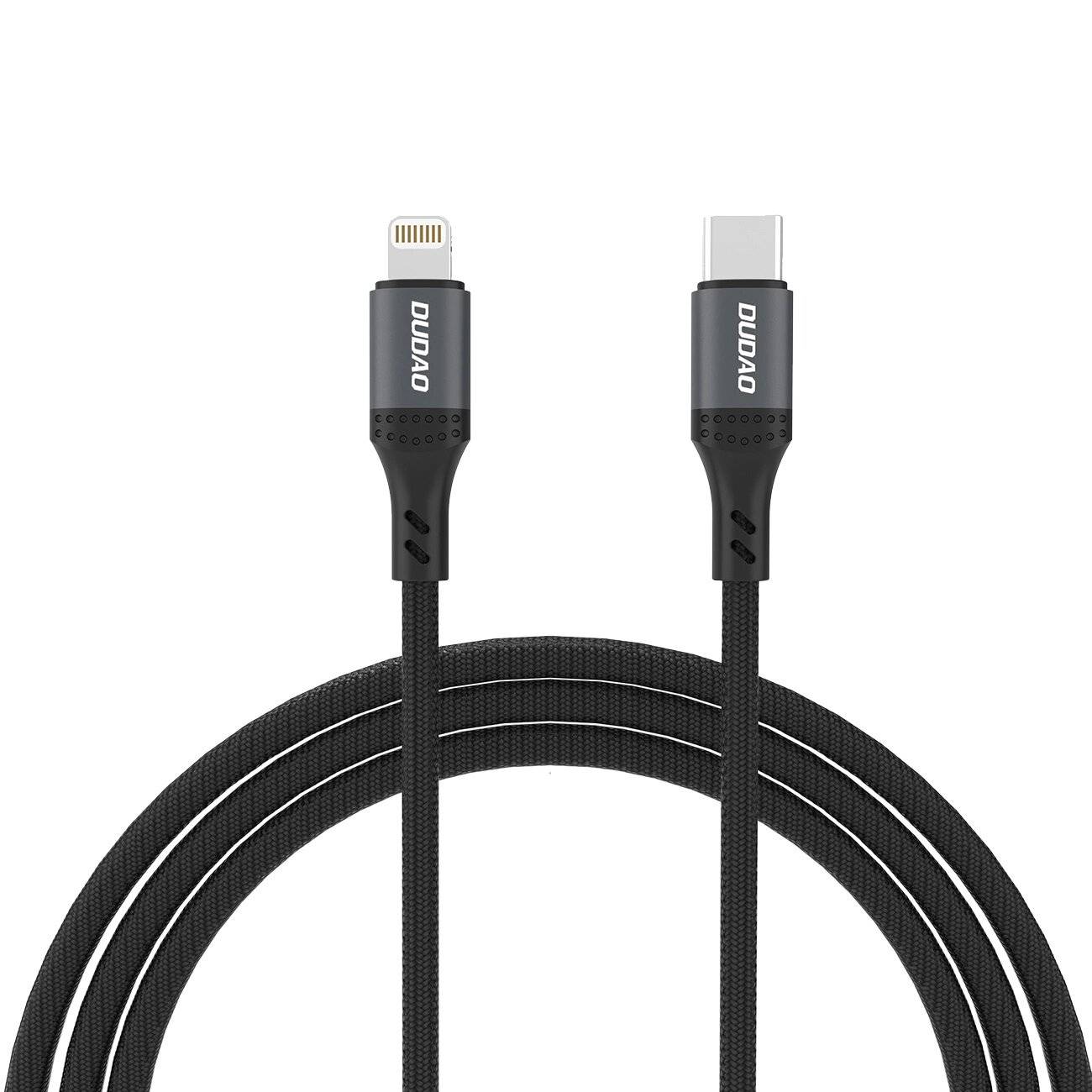 Dudao L3CL USB-C - Lightning 30W Geflochtenes Kabel 1,2m Schwarz