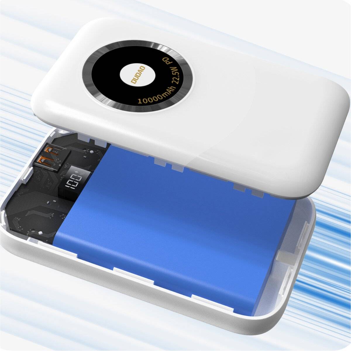 Dudao K21 Mini Powerbank 10000 mAh 22,5 W USB-A/USB-C – Beige