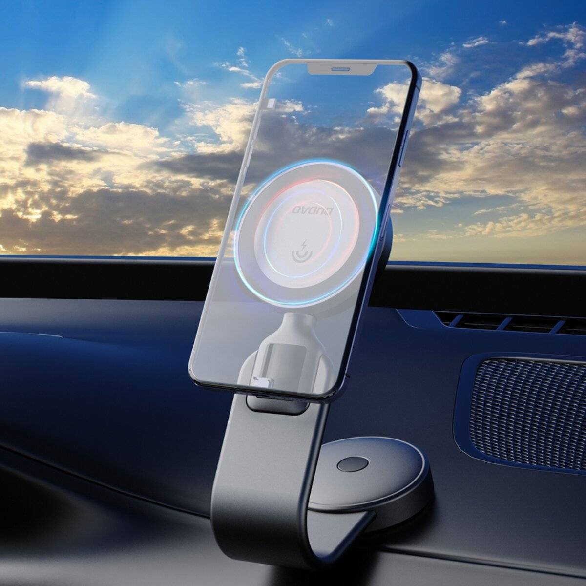 Dudao F21 Pro 15W MagSafe induktives Autoladegerät – Schwarz