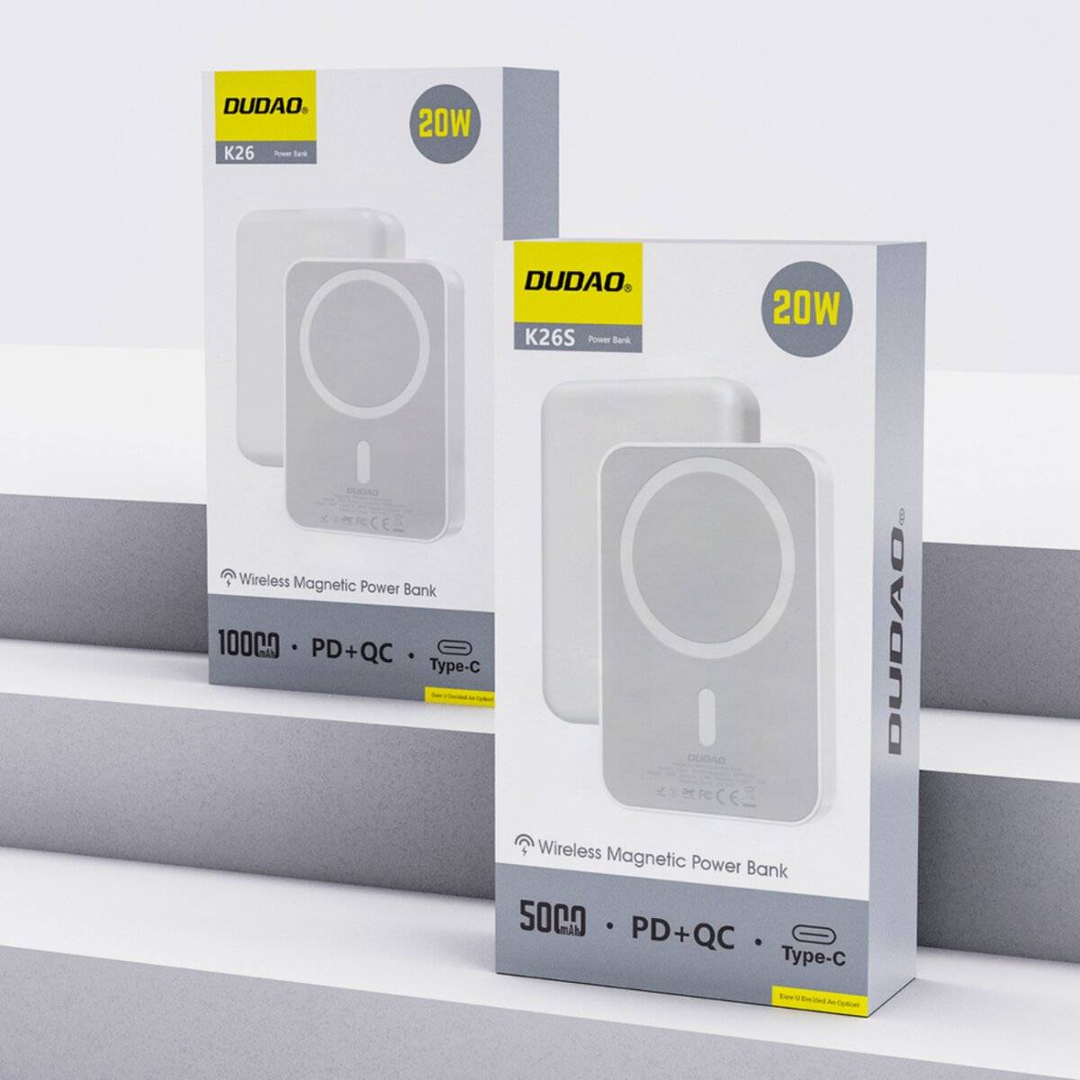 Powerbank Dudao K26S 5000mAh 20W USB-A / USB-C / MagSafe – Weiß