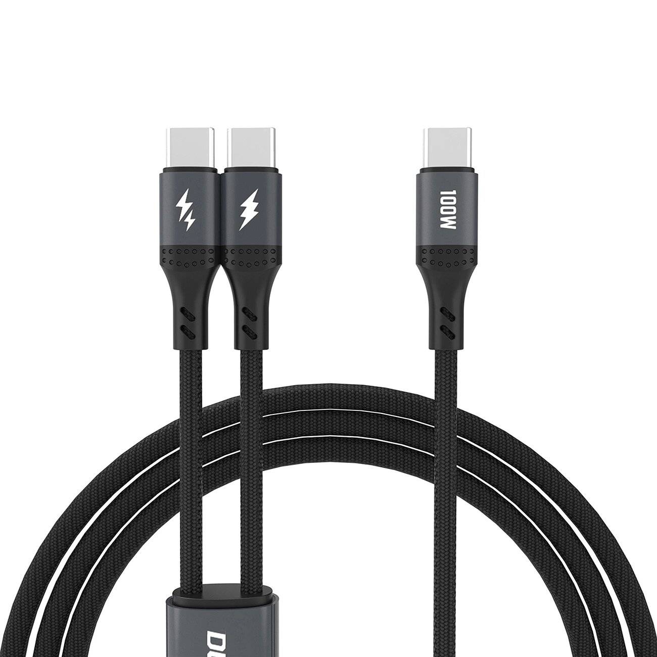 Dudao L3F 2in1 Kabel 100W 1,2m 2 x USB-C - Schwarz