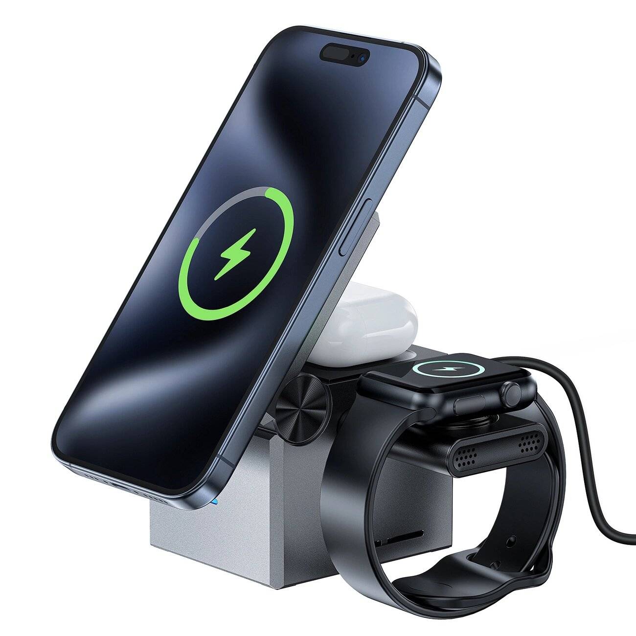 Acefast E18 Rubik's Cube 3 1 induktives Ladegerät - Schwarz