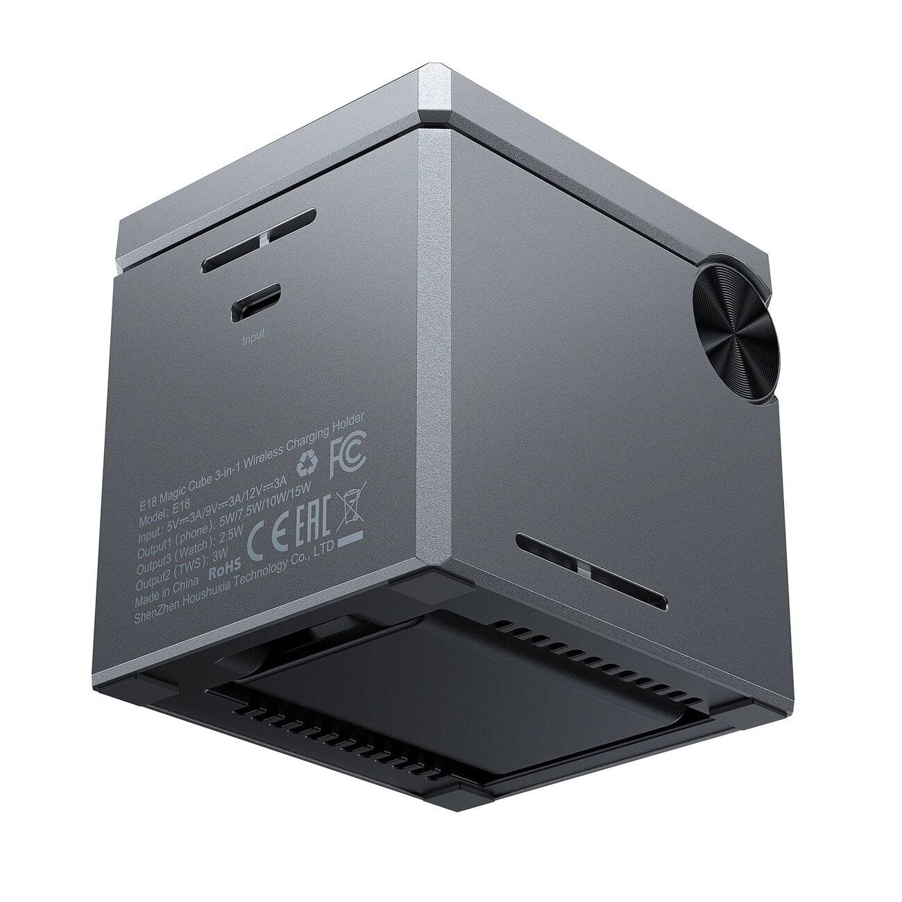 Acefast E18 Rubik's Cube 3 1 induktives Ladegerät - Schwarz