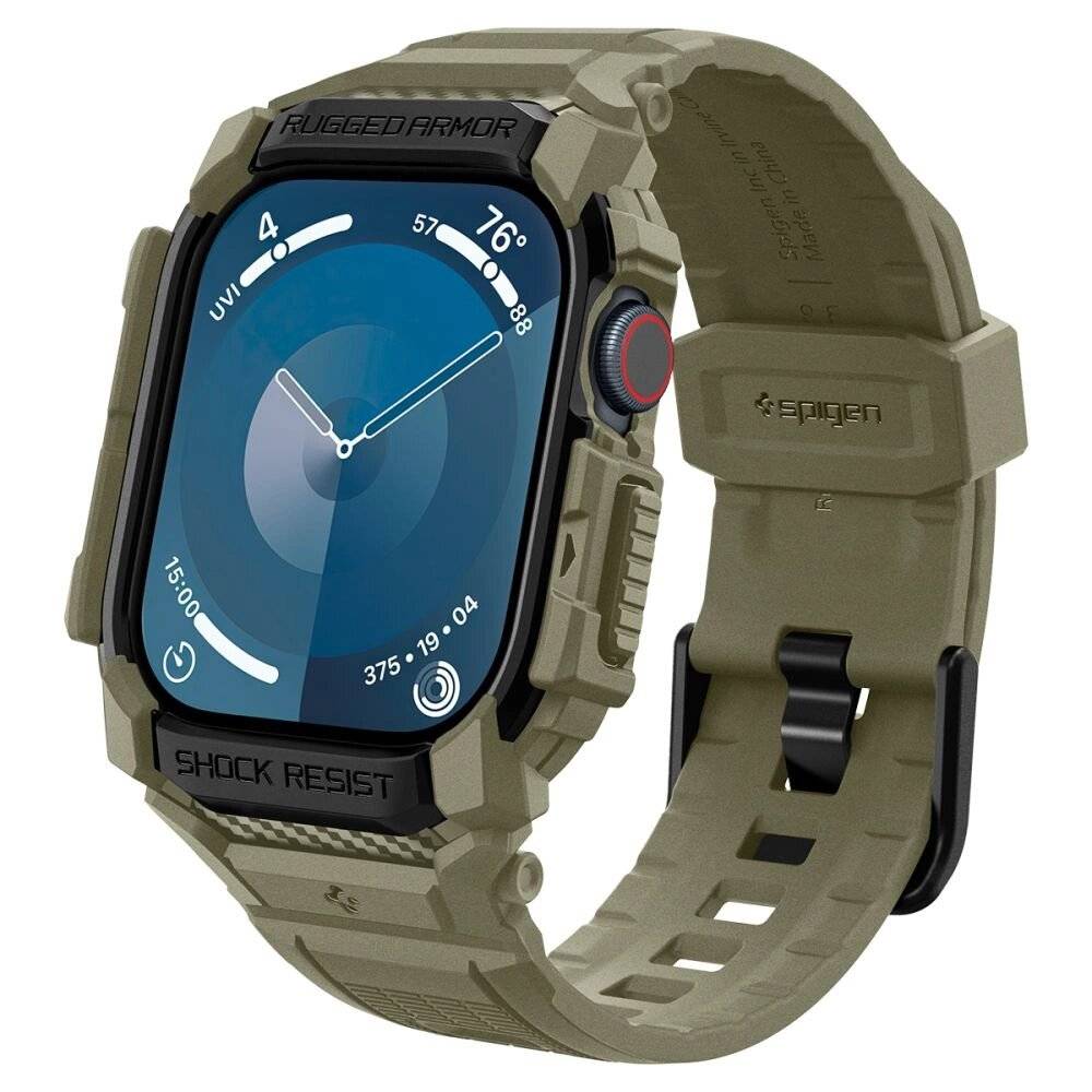 Spigen Rugged Armor „Pro“-Armband Apple Watch 10 46 mm – grün