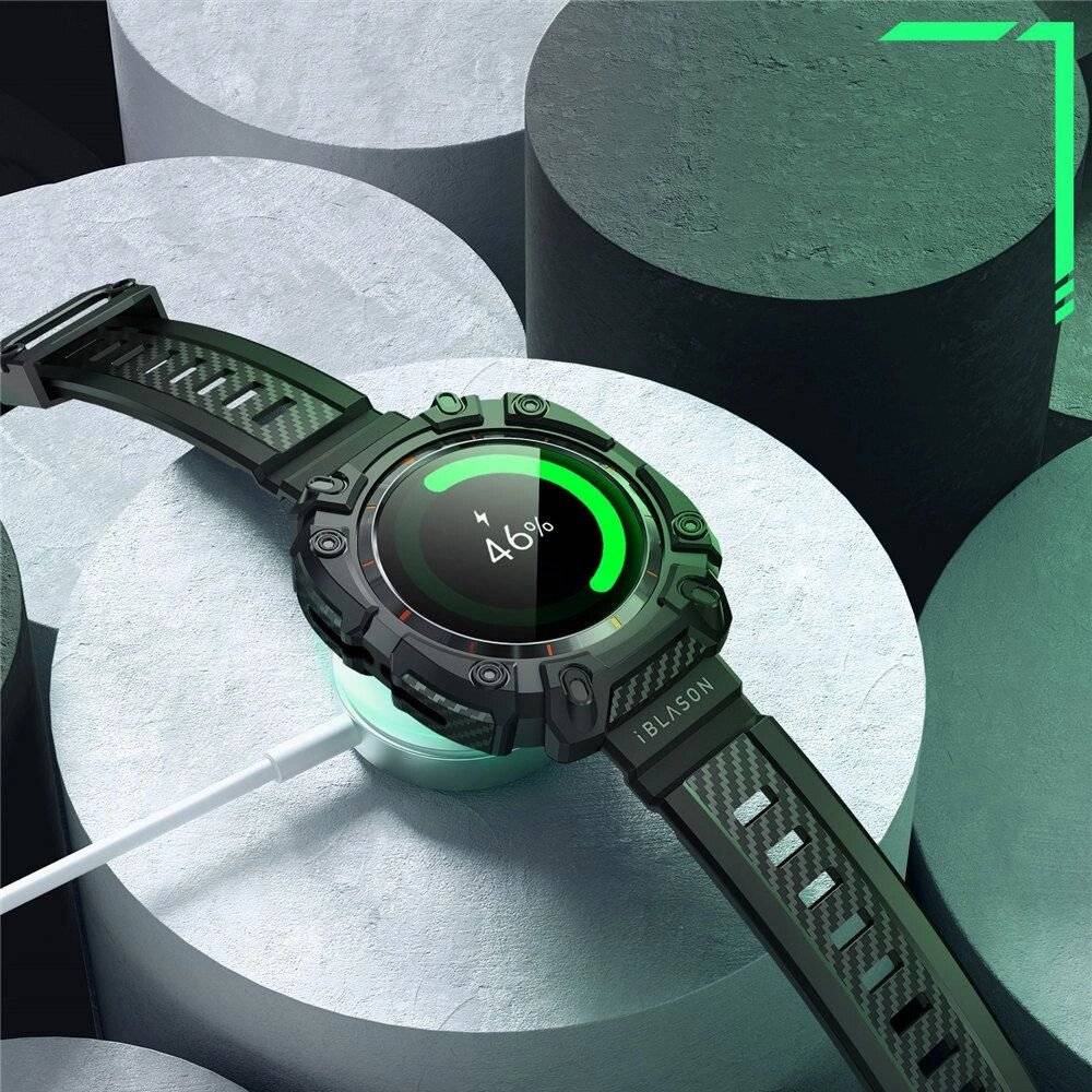 IBLSN ArmorBOX & Tempered Glass 2-PACK Supcase Case Samsung Galaxy Watch Ultra 47 mm – Schwarz