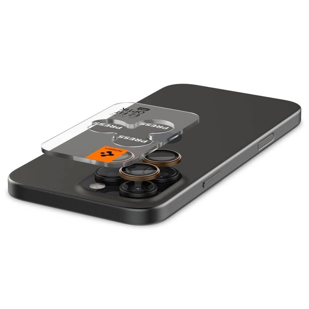 Spigen Optik Pro GLAS.TR „EZ FIT“ Kameraschutz 2er-PACK iPhone 16 / Max – braun