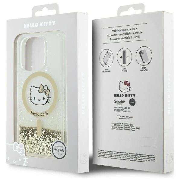 Hello Kitty Liquid Glitter Fever MagSafe Hülle iPhone 16 Pro – Gold