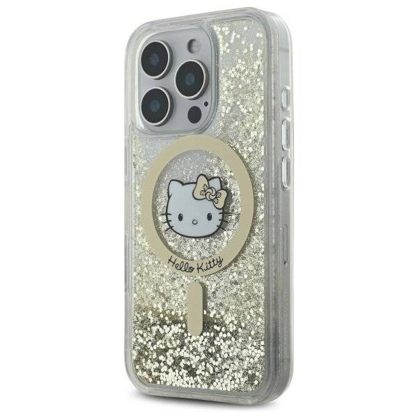 Hello Kitty Liquid Glitter Fever MagSafe Hülle iPhone 16 Pro – Gold