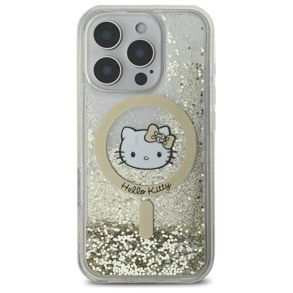 Hello Kitty Liquid Glitter Fever MagSafe Hülle iPhone 16 Pro – Gold