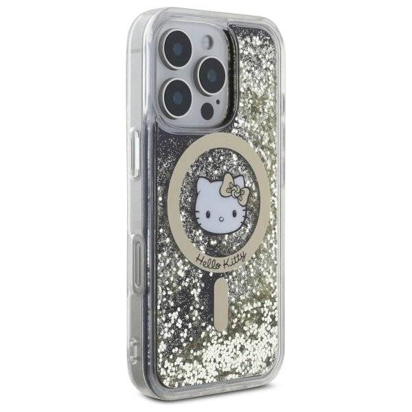 Hello Kitty Liquid Glitter Fever MagSafe Hülle iPhone 16 Pro – Gold